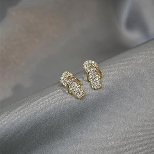Rhinestone Encrusted Flip Flop Stud Earrings Spring Summer Women Earrings Girl Earrings