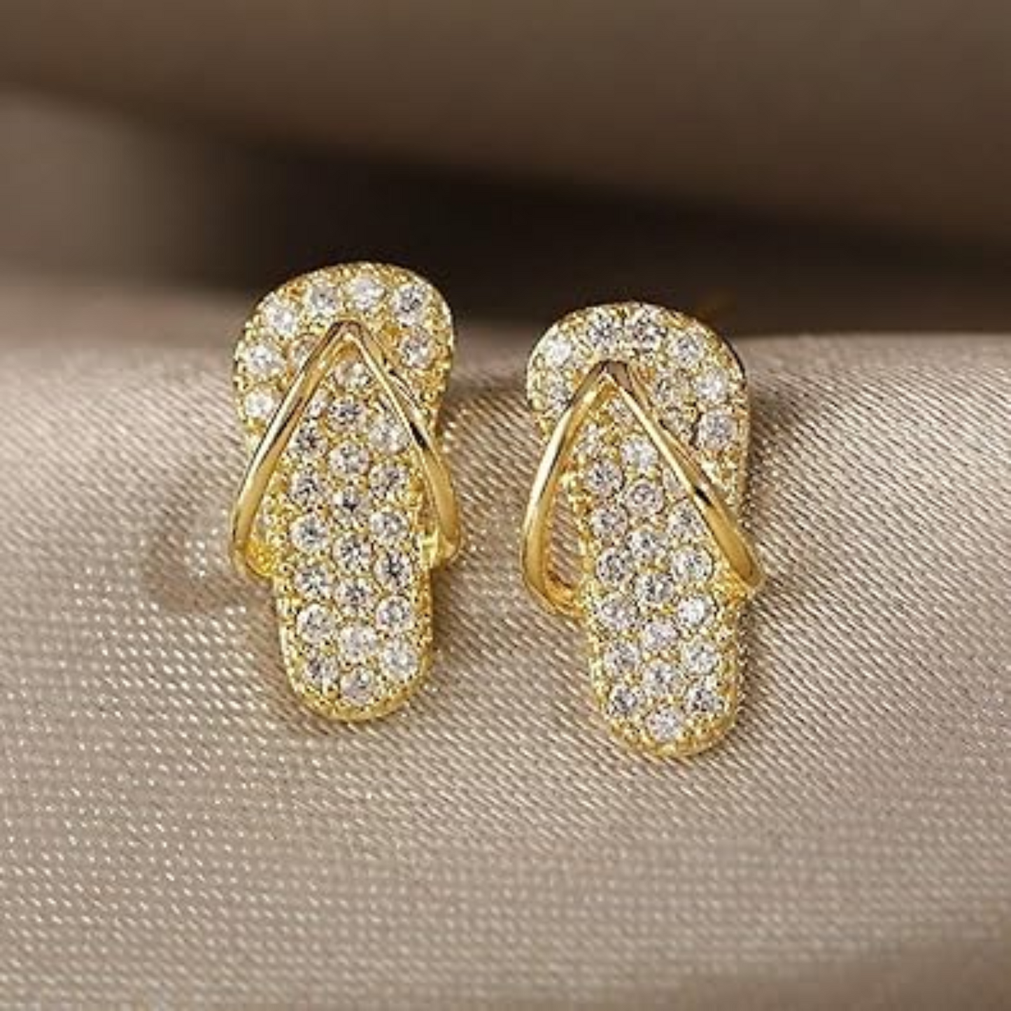 Rhinestone Encrusted Flip Flop Stud Earrings Spring Summer Women Earrings Girl Earrings