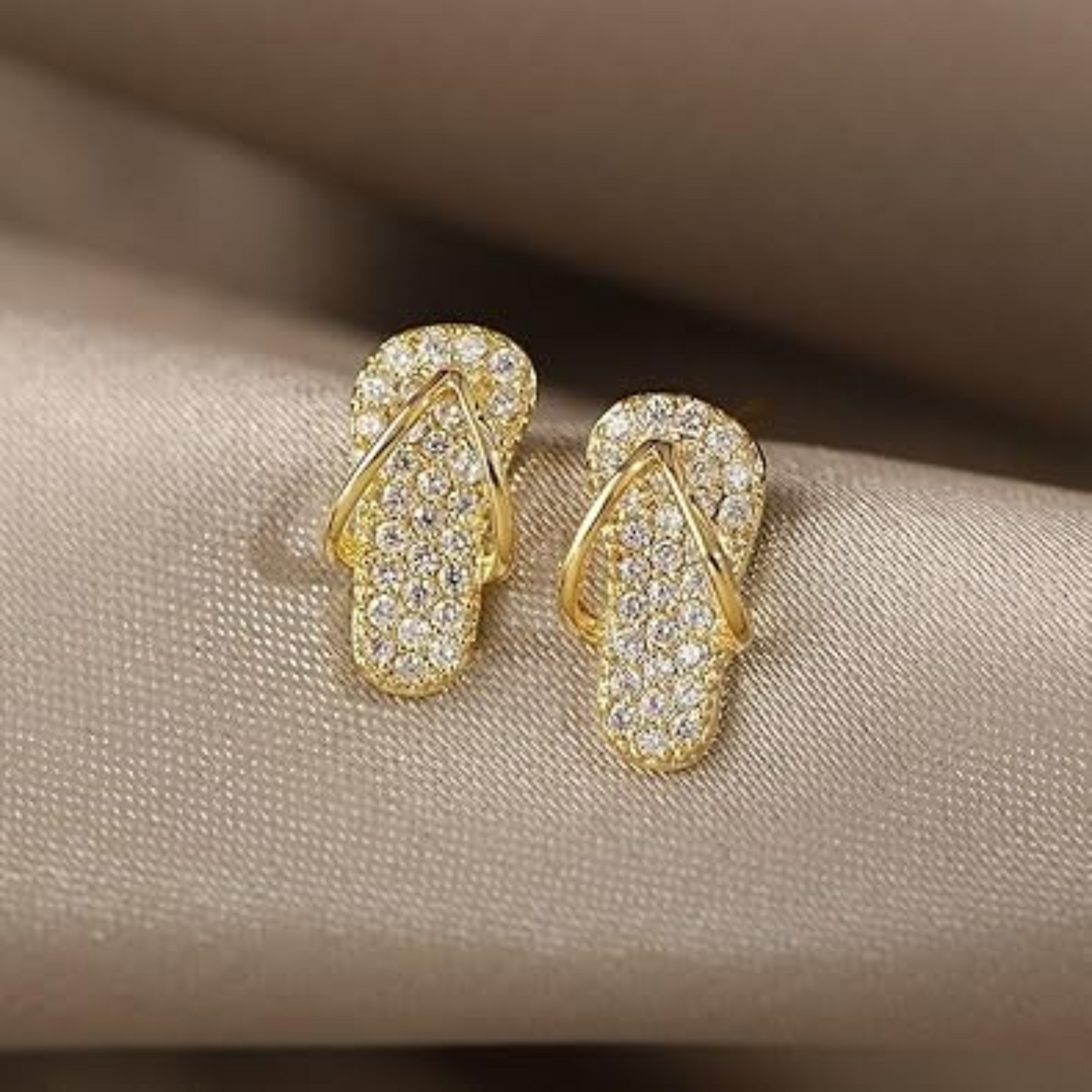 Rhinestone Encrusted Flip Flop Stud Earrings Spring Summer Women Earrings Girl Earrings