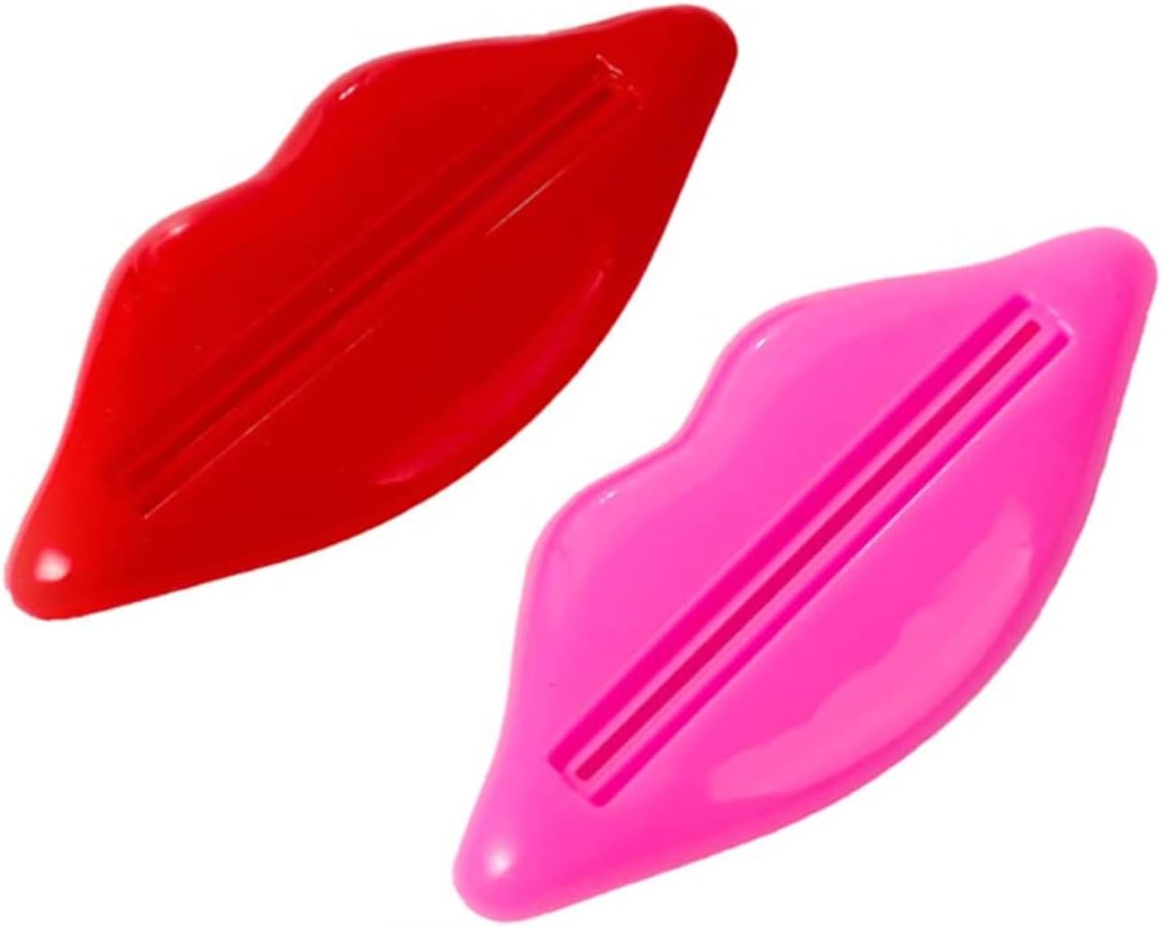 Cartoon Lip Shaped Toothpaste Tube Squeezer Roller – Multifunctional Pink & Red