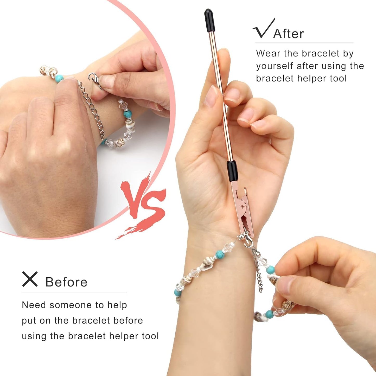 Bracelet Tool and Jewelry Making Kit Hooks Clasp Chain Magnet Pliers