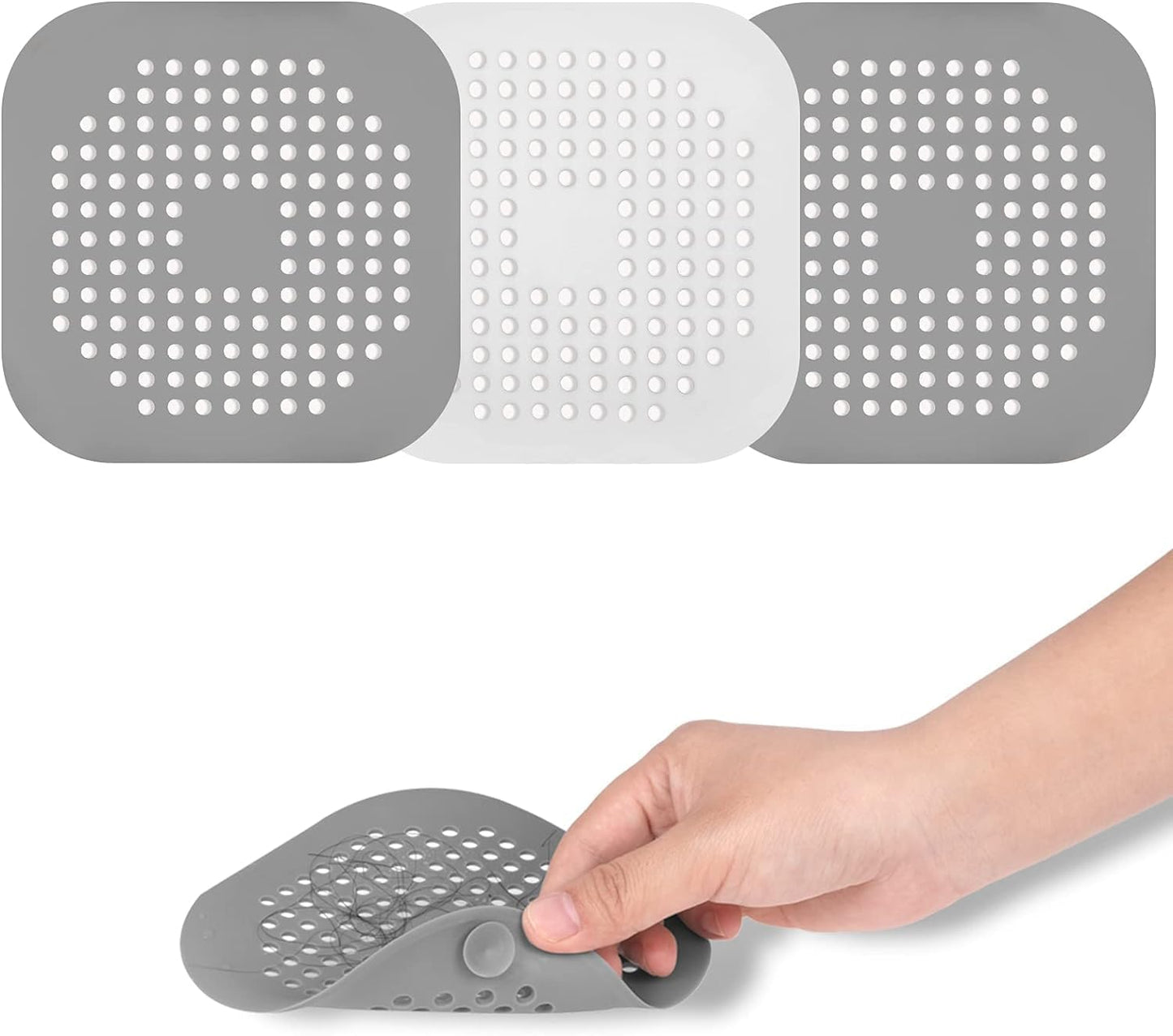 Hair Catcher Shower Drain Covers Protector Durable Silicone Bathtub