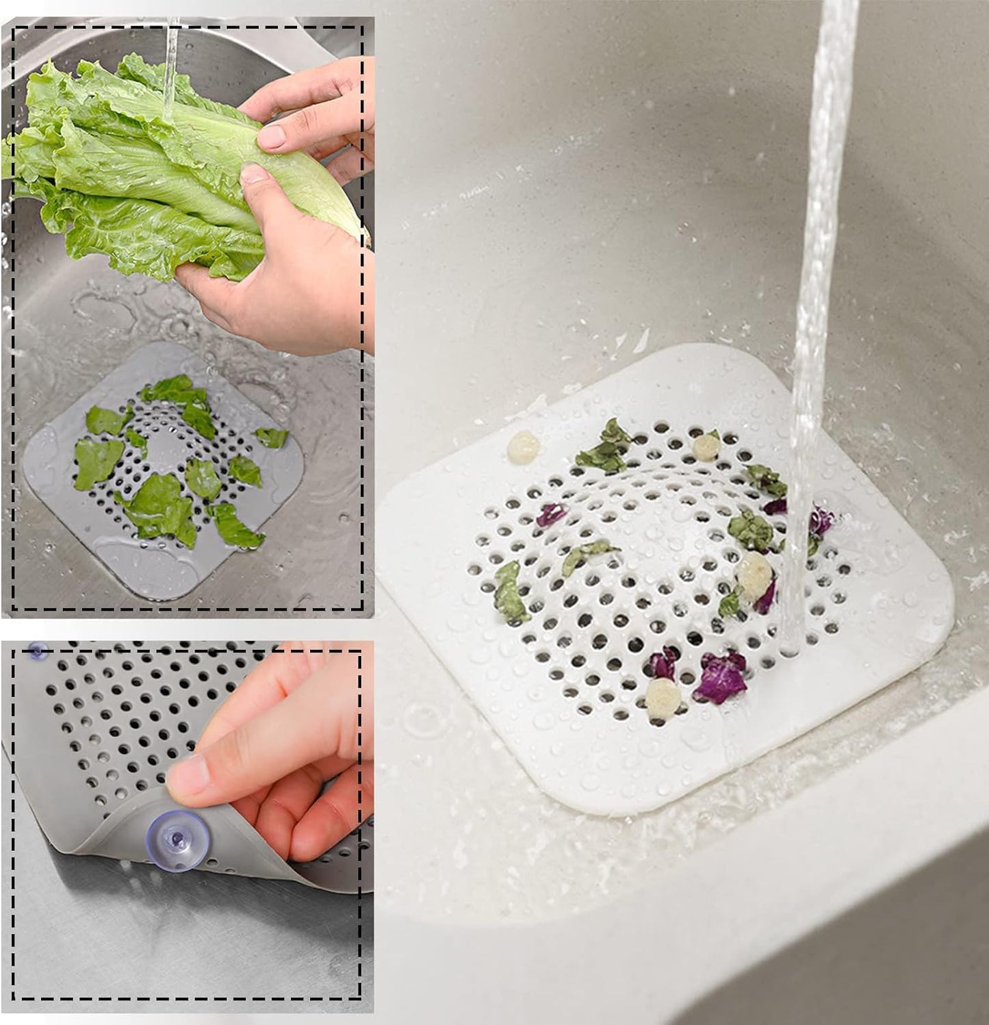 Hair Catcher Shower Drain Covers Protector Durable Silicone Bathtub