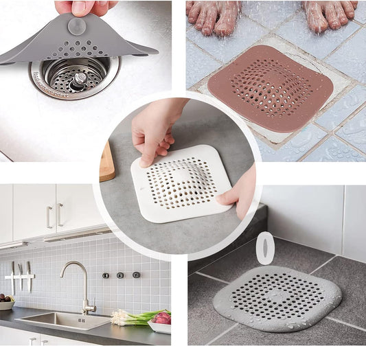 Hair Catcher Shower Drain Covers Protector Durable Silicone Bathtub